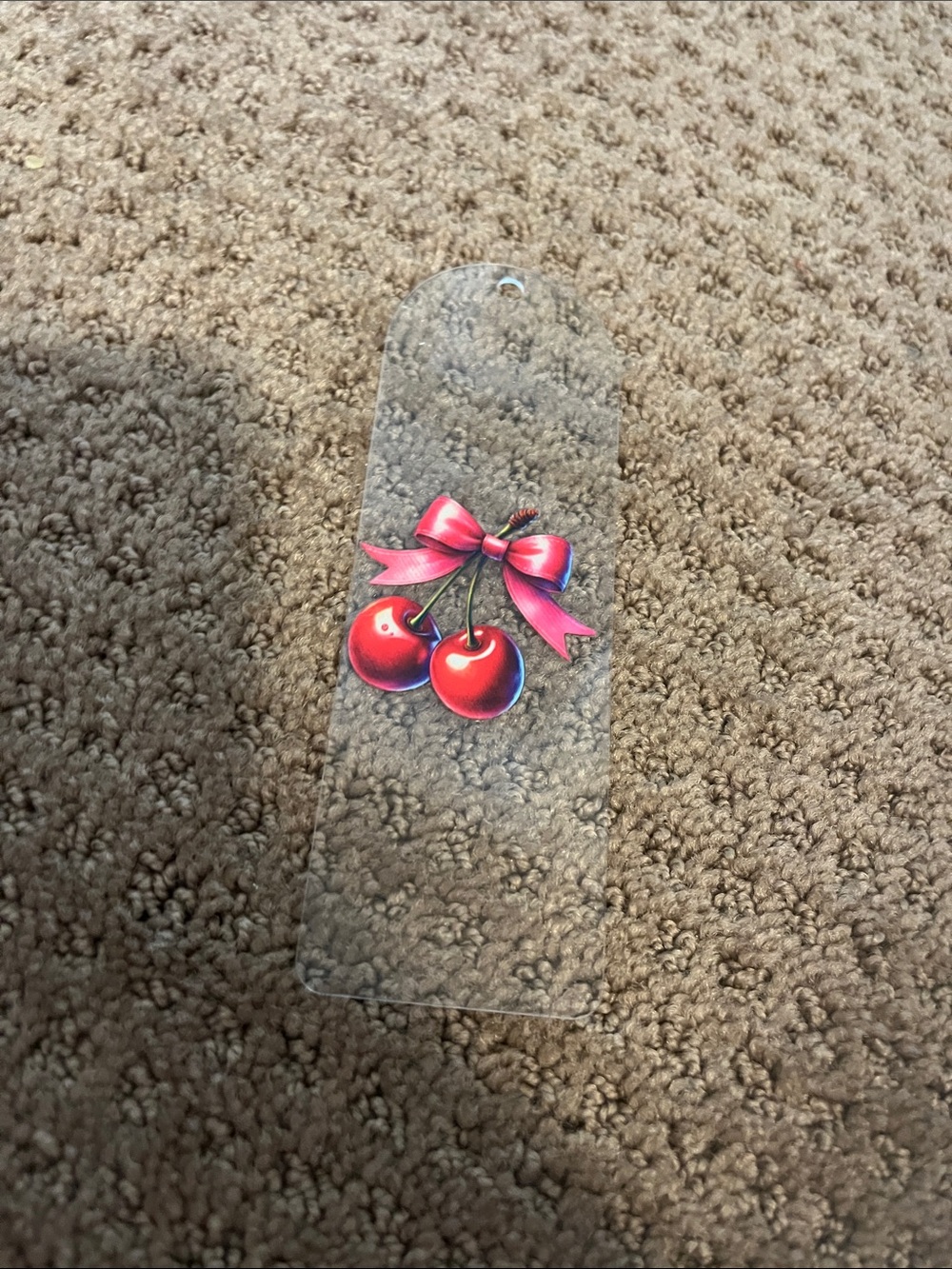 Cherries clear bookmark